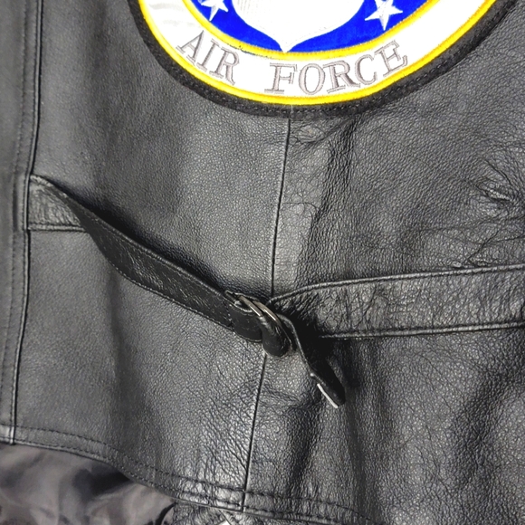 LEATHER US Air Force Motorcycle Vest Size XL #391 - Picture 4 of 9